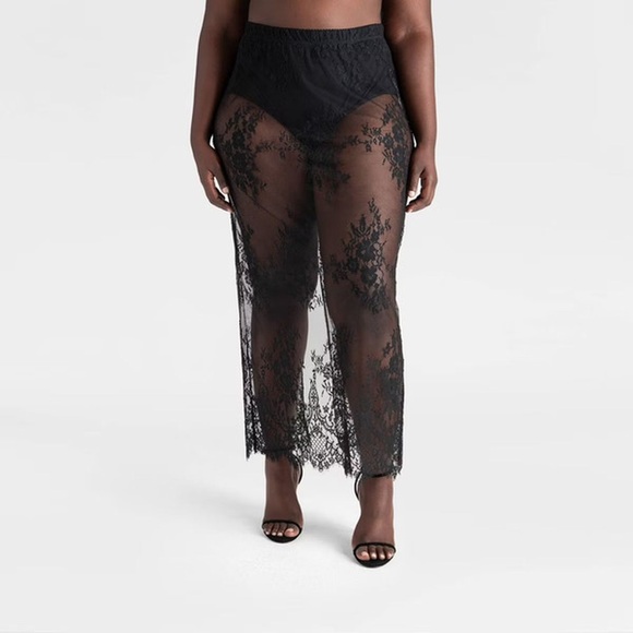 KBB by KAHLANA Women's 'The Illusion Lace Midi Skirt' Black - Medium - Picture 2 of 8